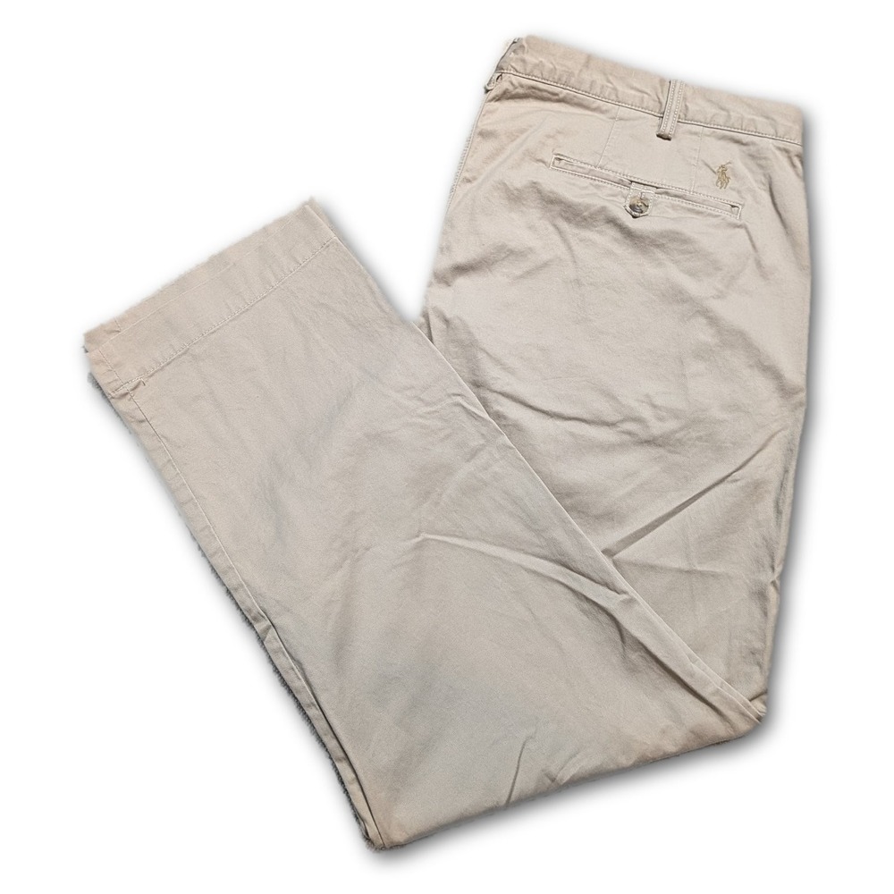 Polo Ralph Lauren Chino Mens Pants The Khaki 40x30 Stretch Straight Fit Pony